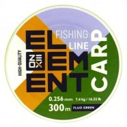 Волосінь на вудлище, ZEOX Element Carp Fluo Green, 300м, перетин 0,256мм